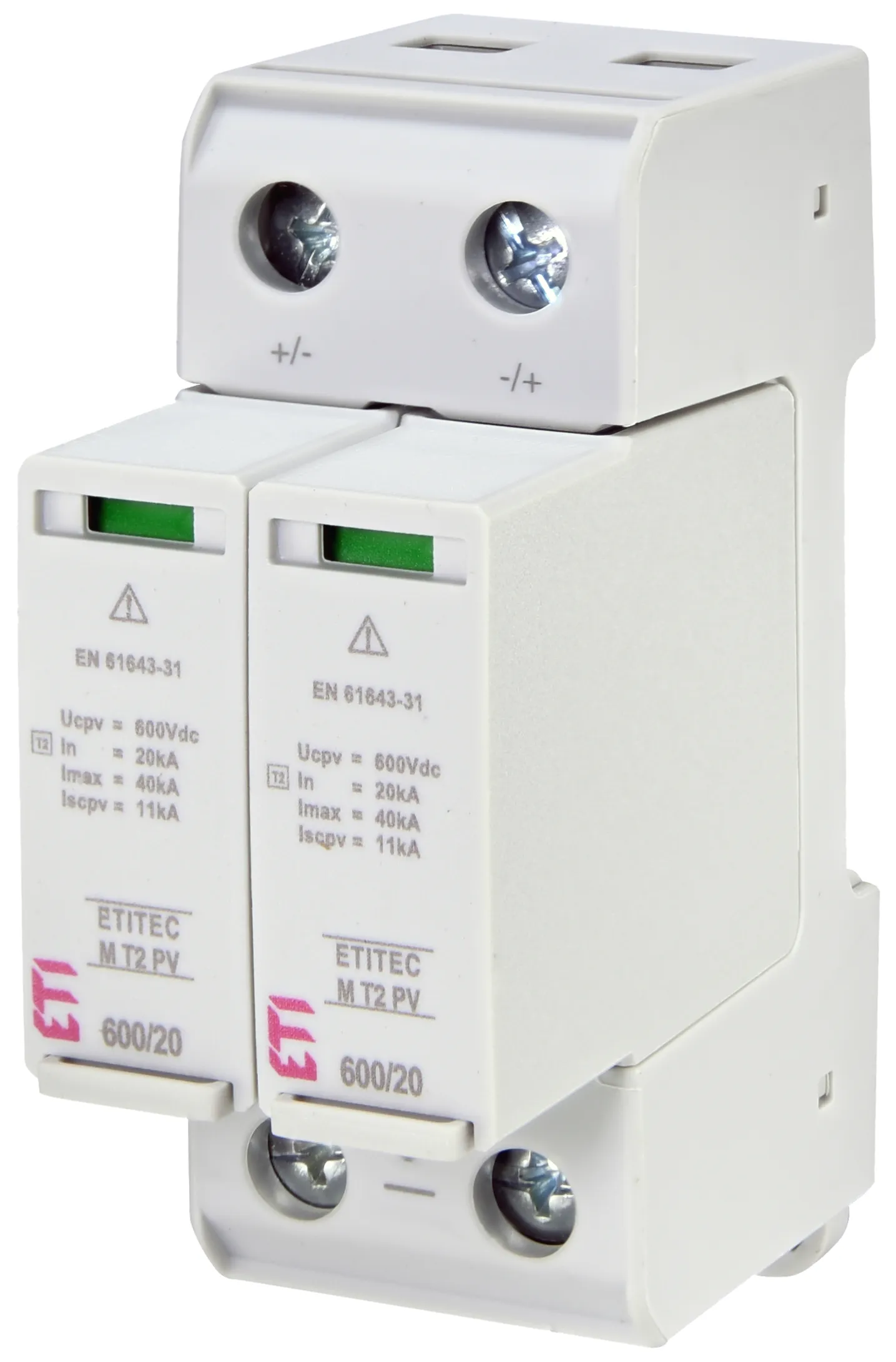 Viršįtampių ribotuvas ETITEC M T2 PV 600/20 002440620