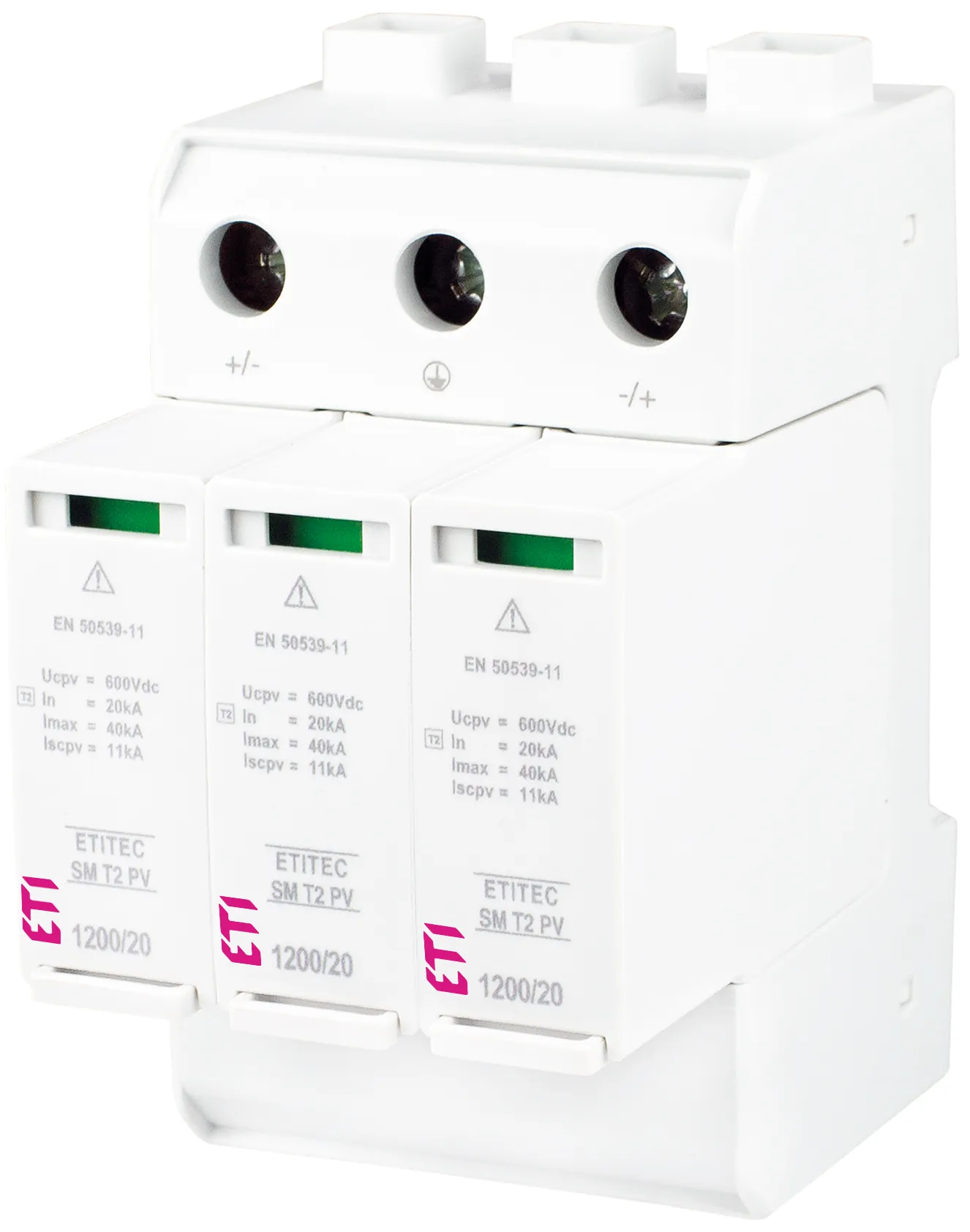 Viršįtampių ribotuvas ETITEC SM T2 PV 1200/20 Y RC 002440635