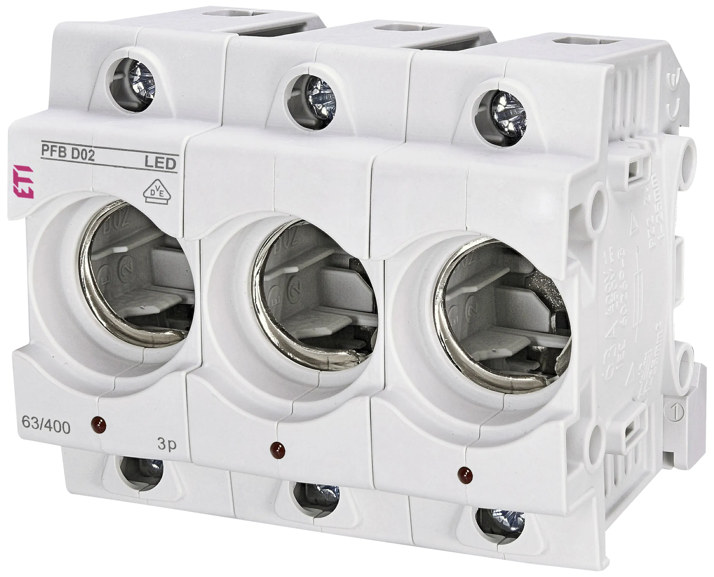 Saugiklių lizdas PFB D02 3p LED 002510024