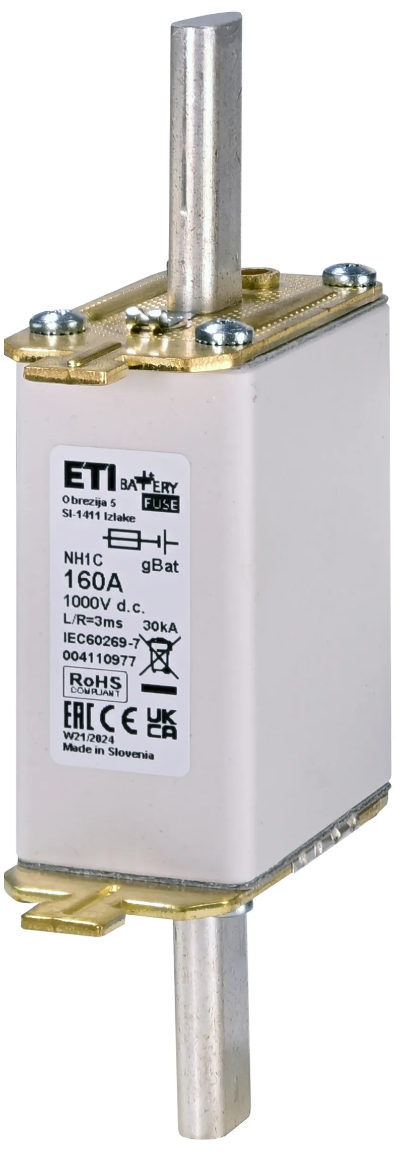 Saugikliai NH1C gBat 160A/1000V DC 004110977