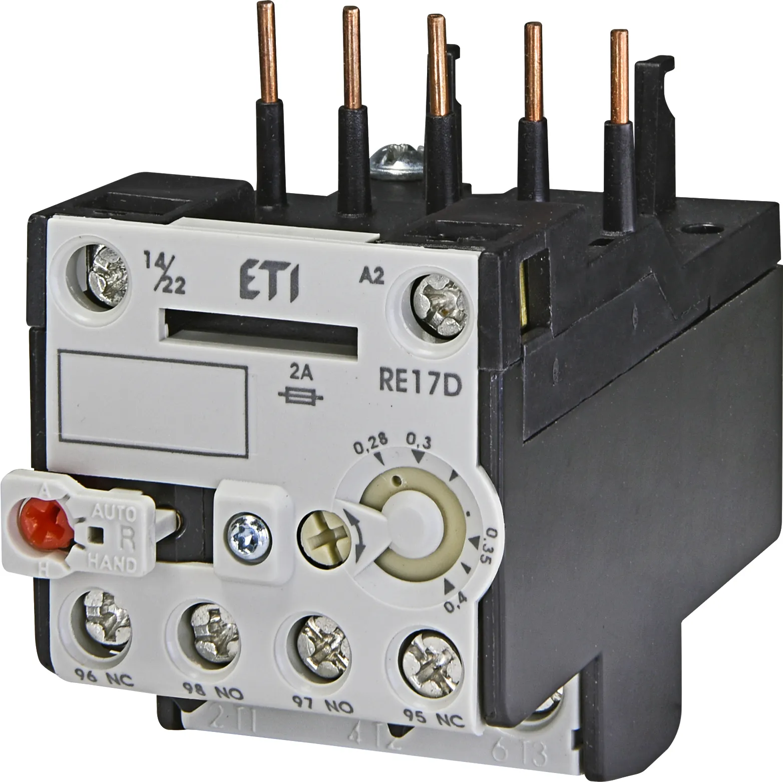 Srovės kontrolės relė RE17D-0,4 004641400