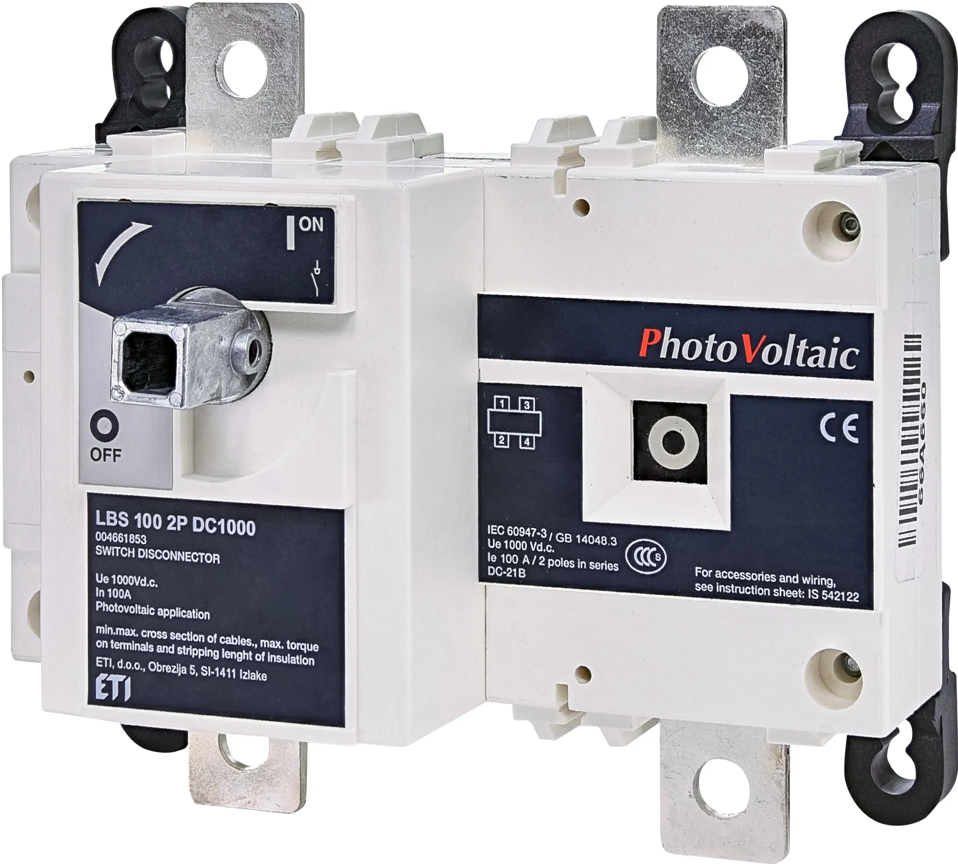 Saugiklių kirtiklis PV - DC LBS 100 2P DC1000 004661853