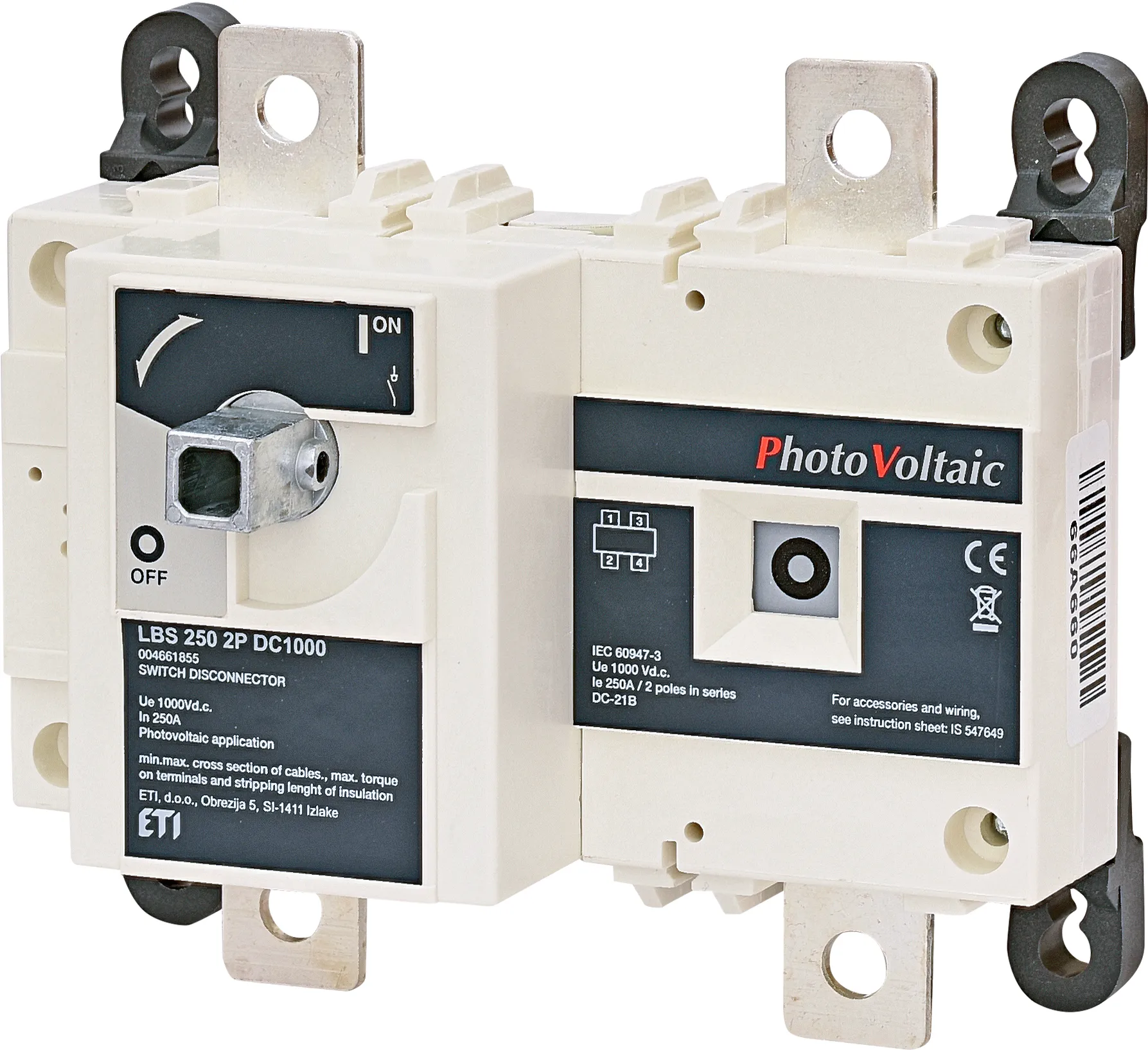 Saugiklių kirtiklis PV - DC LBS 250 2P DC1000 004661855