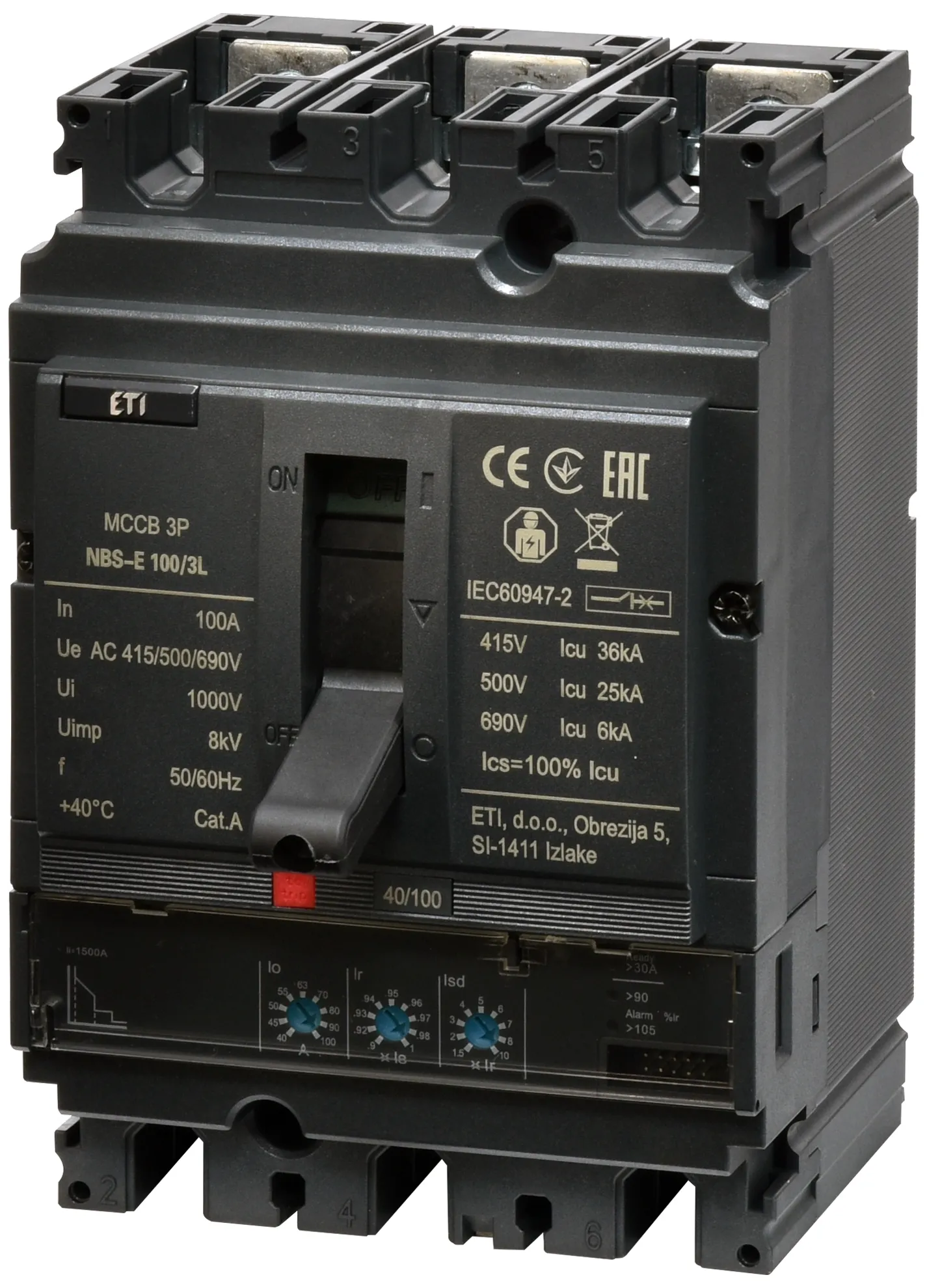 Pramoninis aut. jungiklis NBS-E 100/3L 100A 3P 004673041