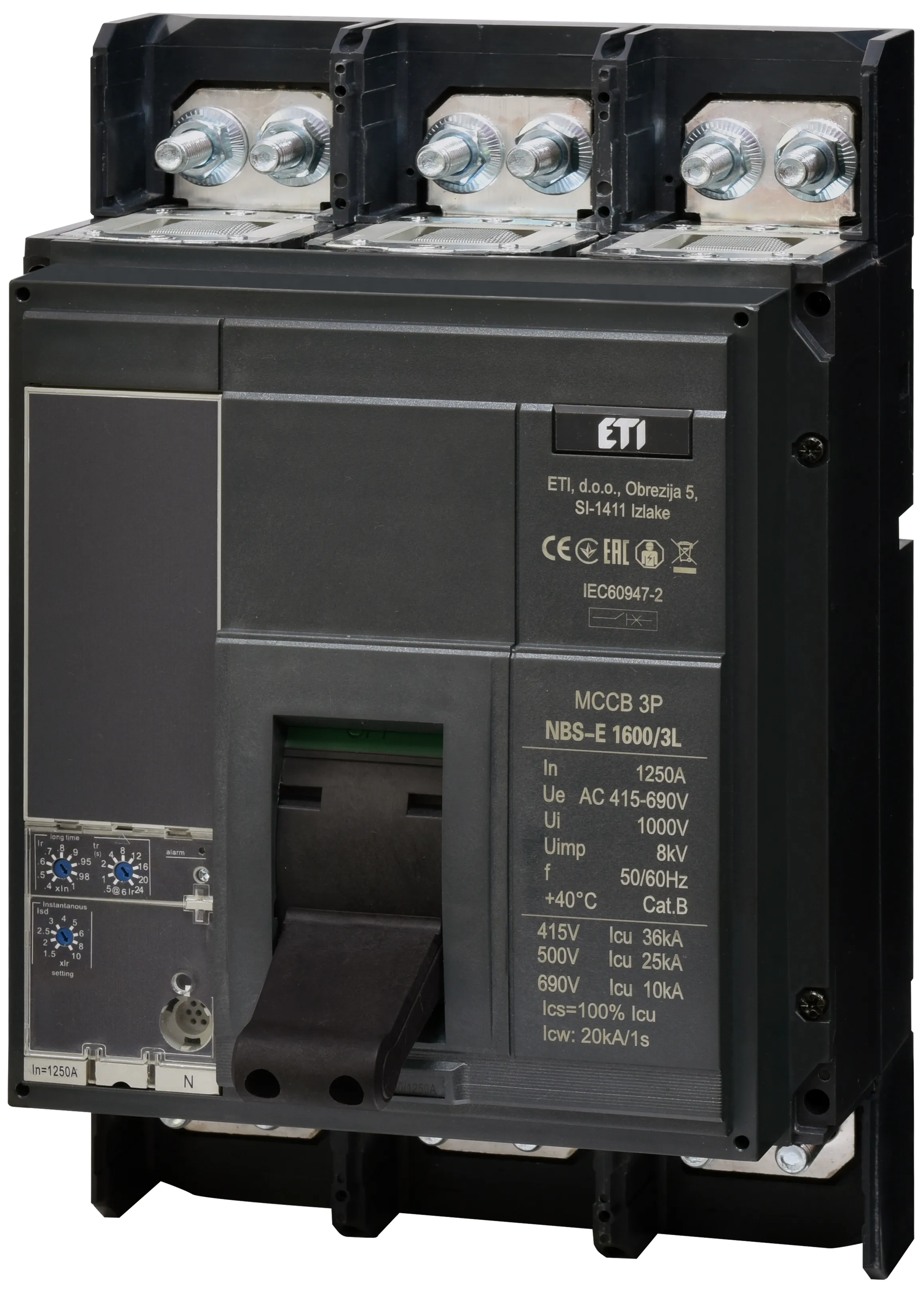 Pramoninis aut. jungiklis NBS-E 1600/3L 1250A 3P 004673162