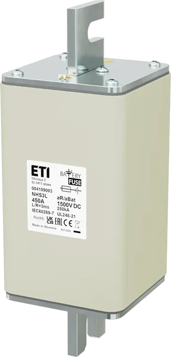 Vaizdas NHS3L aR/aBat 450A/1500V DC AL