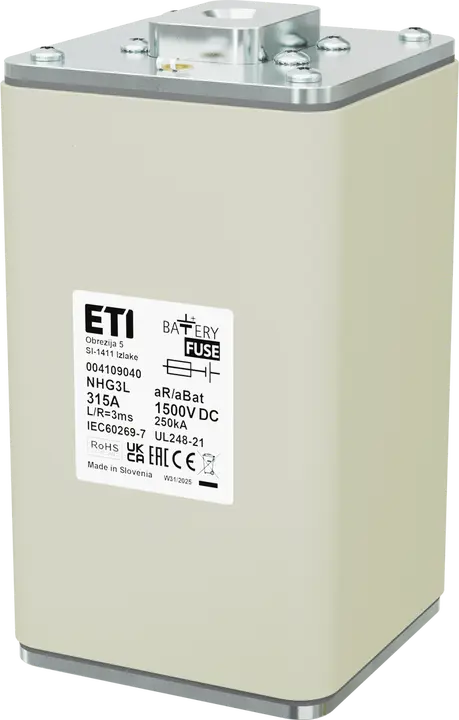 Vaizdas NHG3L aR/aBat 315A/1500V DC AL