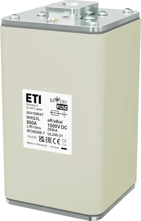 Vaizdas NHG3L aR/aBat 800A/1500V DC AL