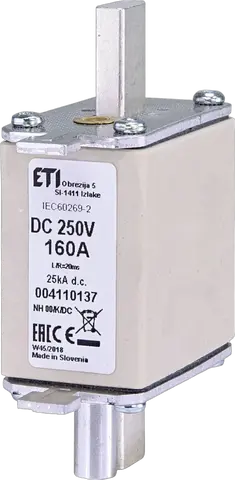 Vaizdas NH00/K 100A/250V DC