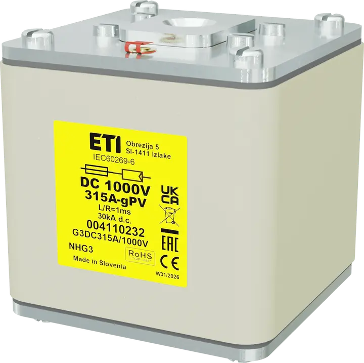 Vaizdas NHG3 gPV 315A/1000V DC