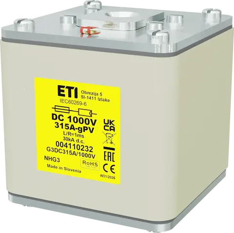 Vaizdas NHG3 gPV 315A/1000V DC