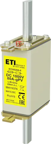 Vaizdas NH1C gPV 80A/1000V DC