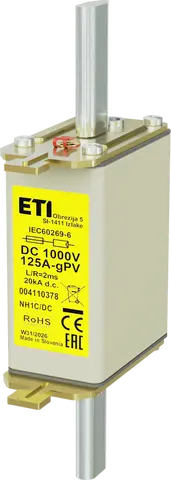 Vaizdas NH1C gPV 125A/1000V DC