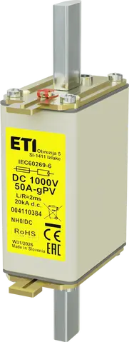 Vaizdas NH0 gPV 50A/1000V DC
