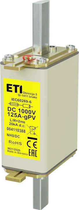 Vaizdas NH0 gPV 125A/1000V DC