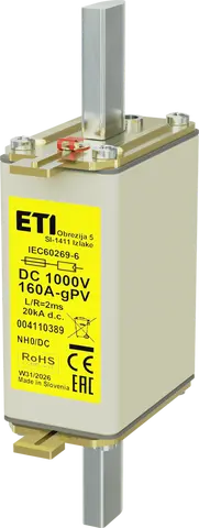 Vaizdas NH0 gPV 160A/1000V DC