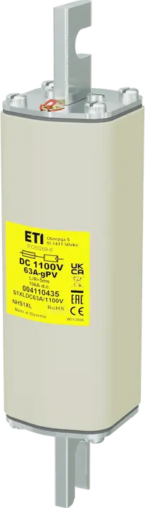Vaizdas NHS1XL gPV 63A/1100V DC