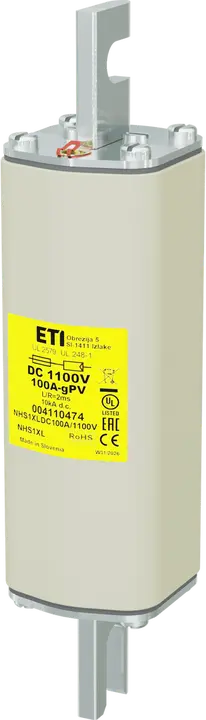 Vaizdas NHS1XL gPV 100A/1100V DC UL