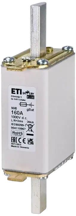 Vaizdas NH0 gBat 160A/1000V DC