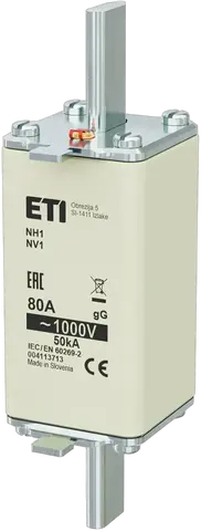 Vaizdas NH1/85 gG 80A/1000V