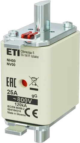 Vaizdas NH00 gG 25A/800V