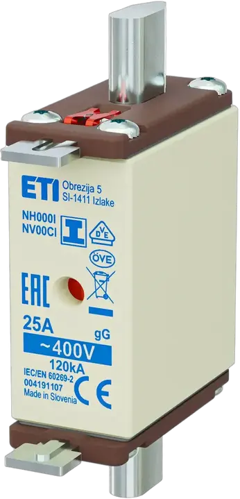 Vaizdas NH000/I gG 25A/400V