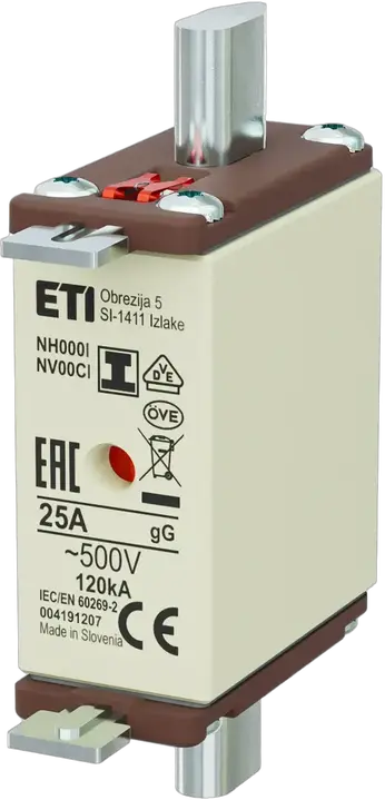 Vaizdas NH000/I gG 25A/500V